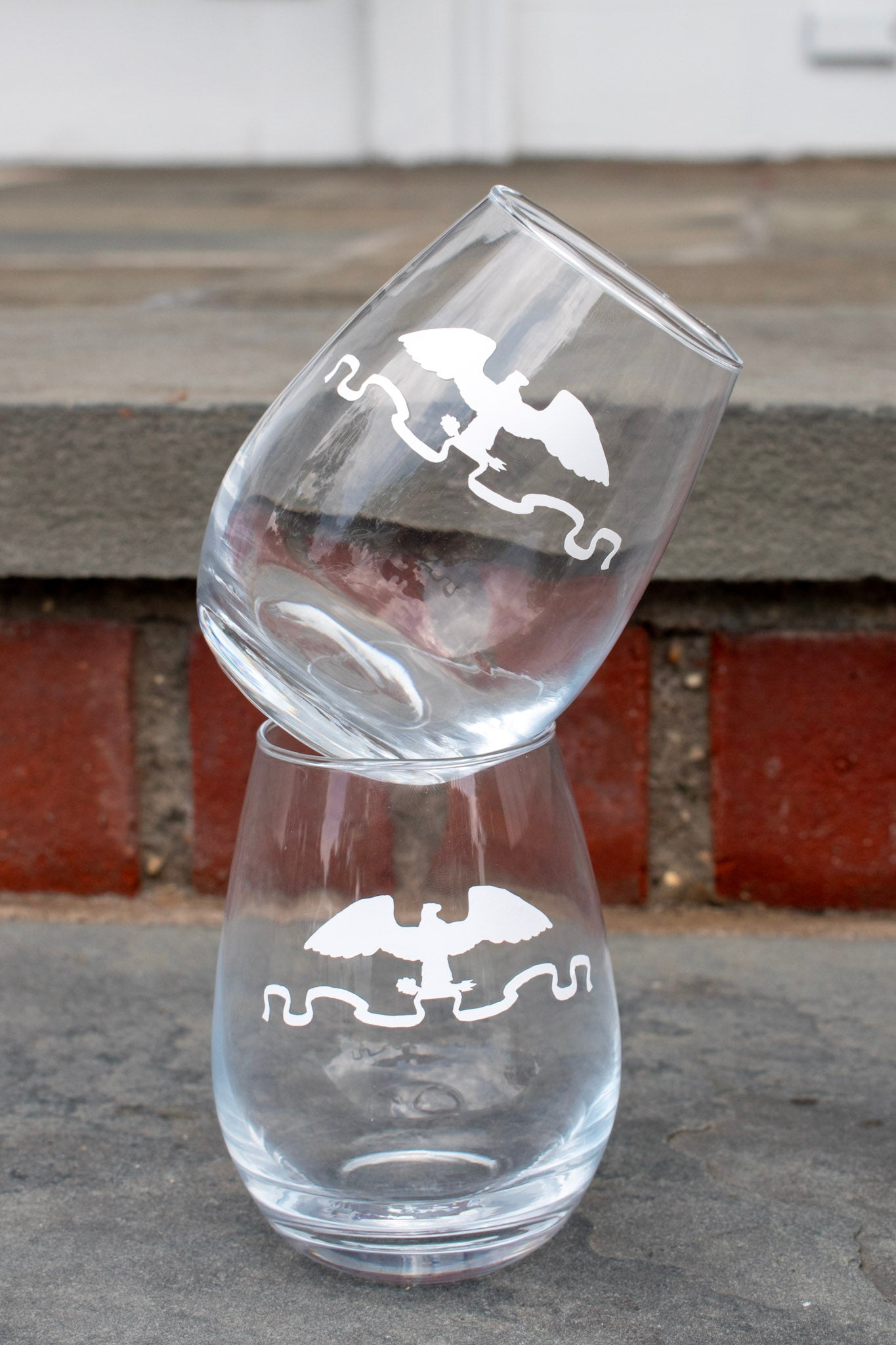 Stony Brook Post Office Eagle Stemless Glass